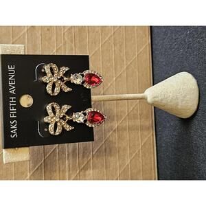Saks Fifth Avenue Crystal Bow Drop Earrings